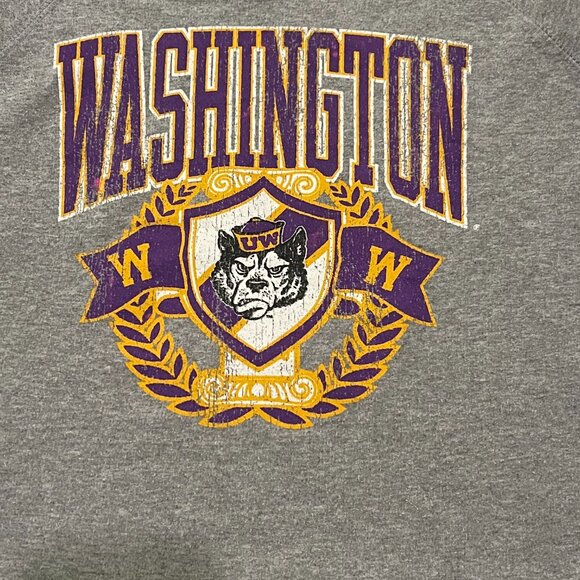 UW Huskies off the shoulder cropped wide neck sweatshirt - Picture 2 of 3